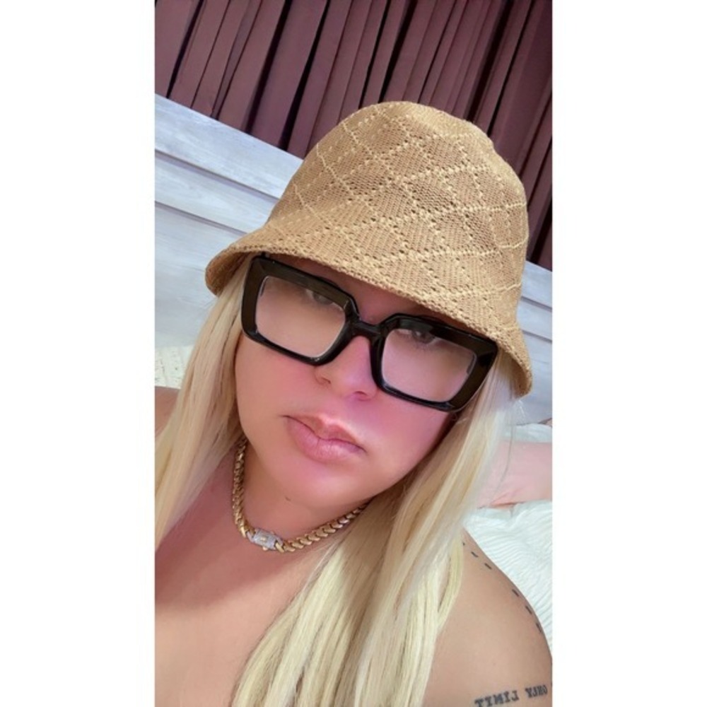 Woven Knit Bucket Hat Brown   Sun Hat‎ Cute Fashion Accessory